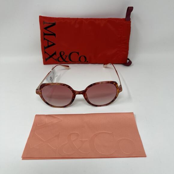 MAX &Co Sunglasses Womens Havana Gradient Bordeaux MO0088 55T 50/18/140 NEW - Picture 8 of 8